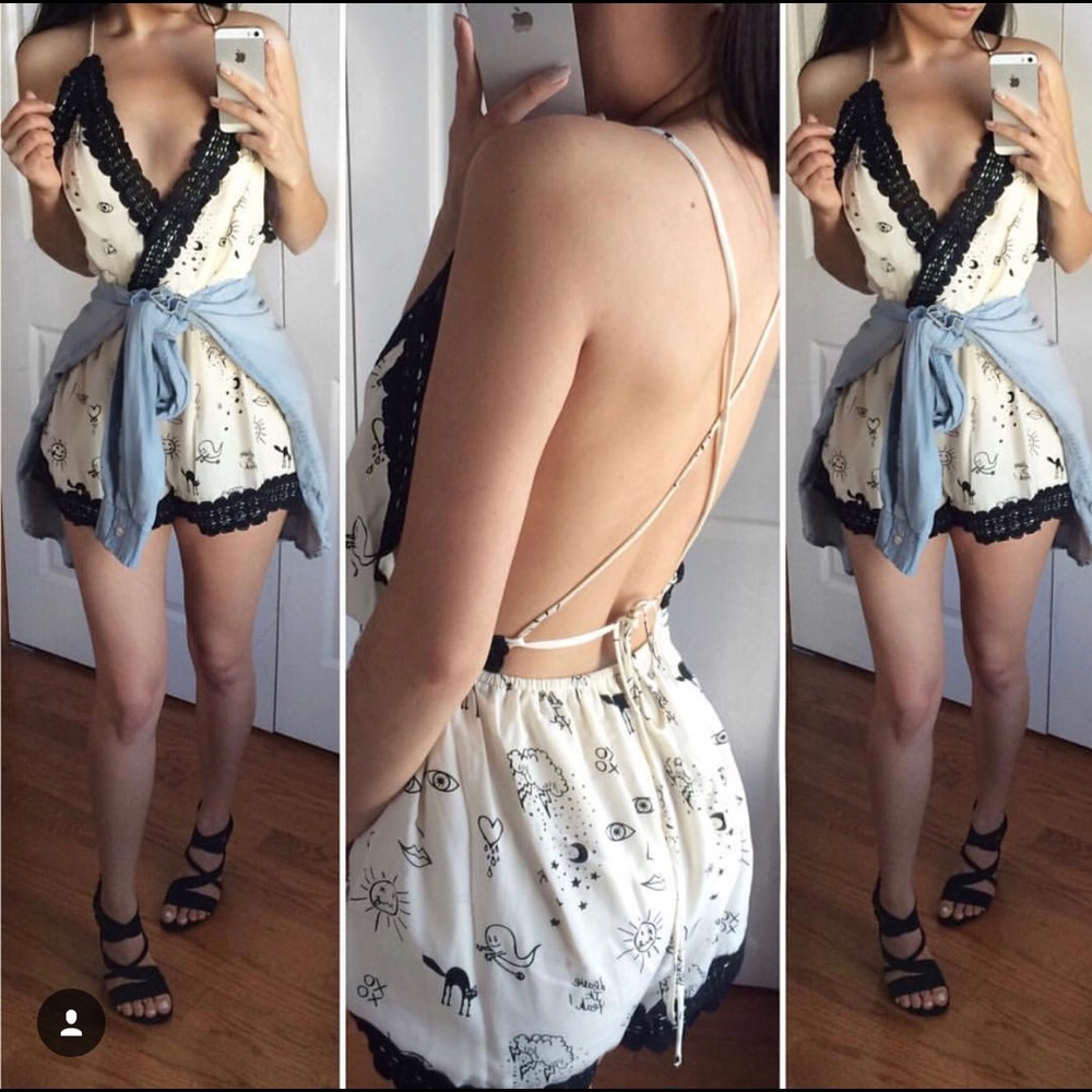 Black and white romper